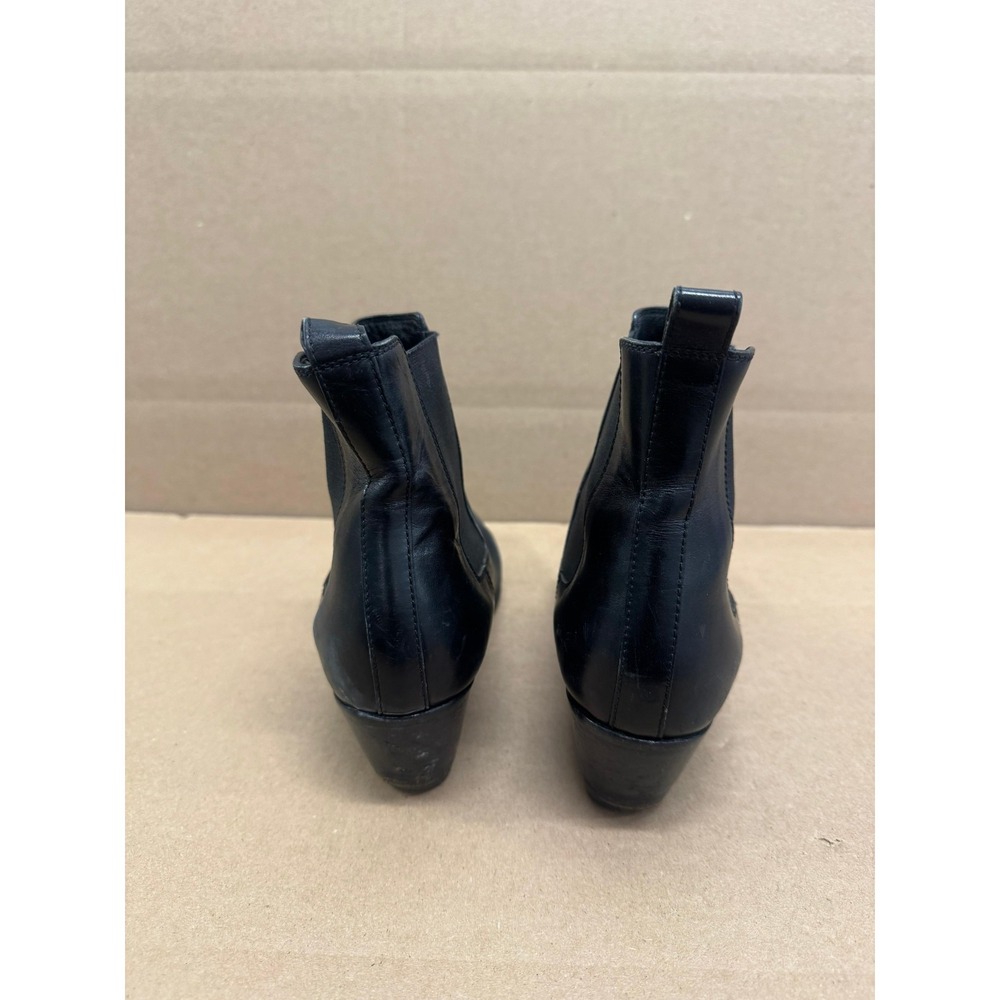 Saint Laurent Leather Pointed Toe Pull On Chelsea Boots Black Women Size 37.5 EU - Picture 3 of 13